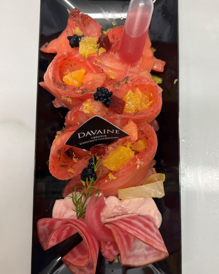  gravlax de saumon, choux chinois