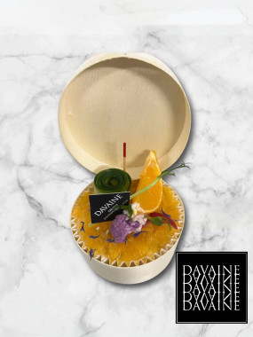 Chartreuse de cabillaud, crevettes grises, céleri, mandarine