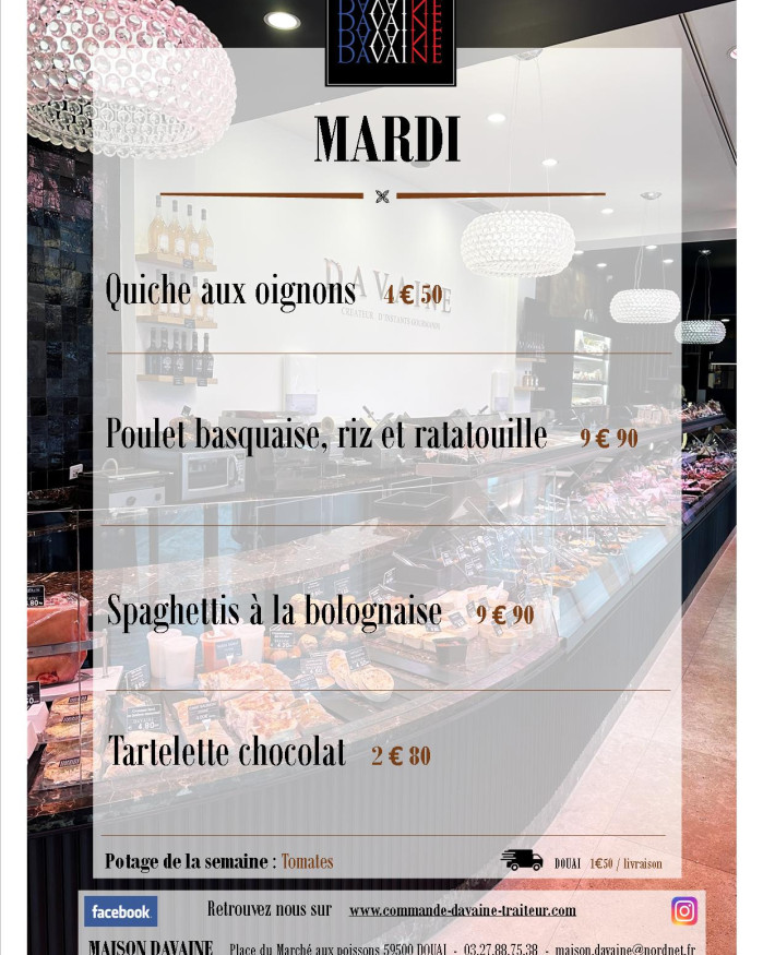  formule Plat du mardi 6/04