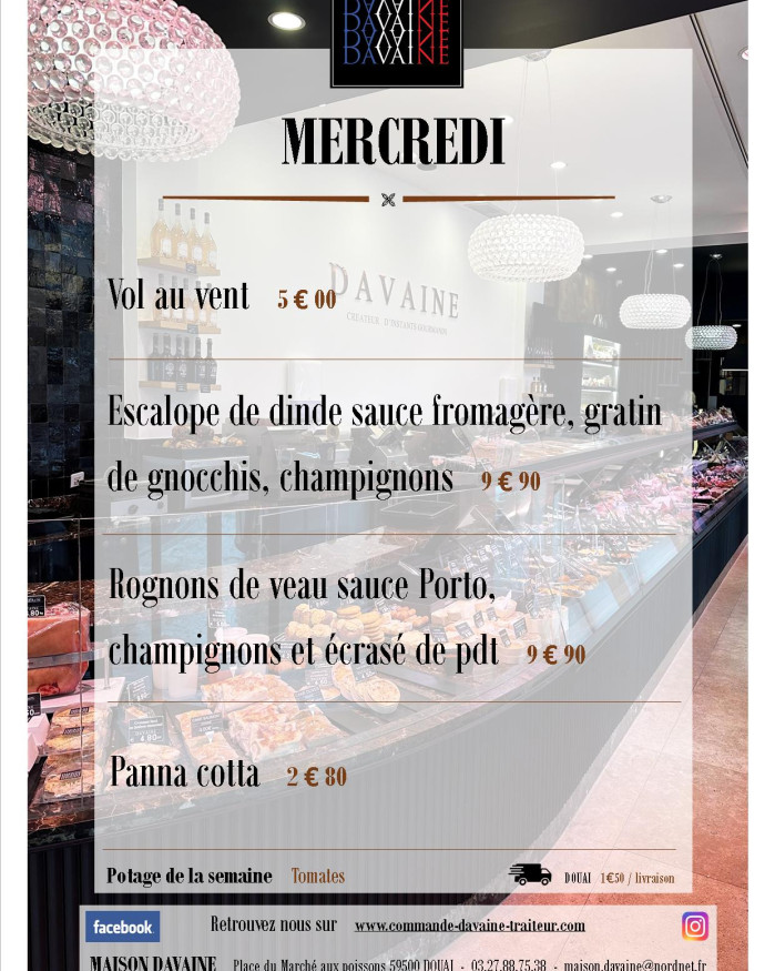  formule Plat du mercredi  7/05