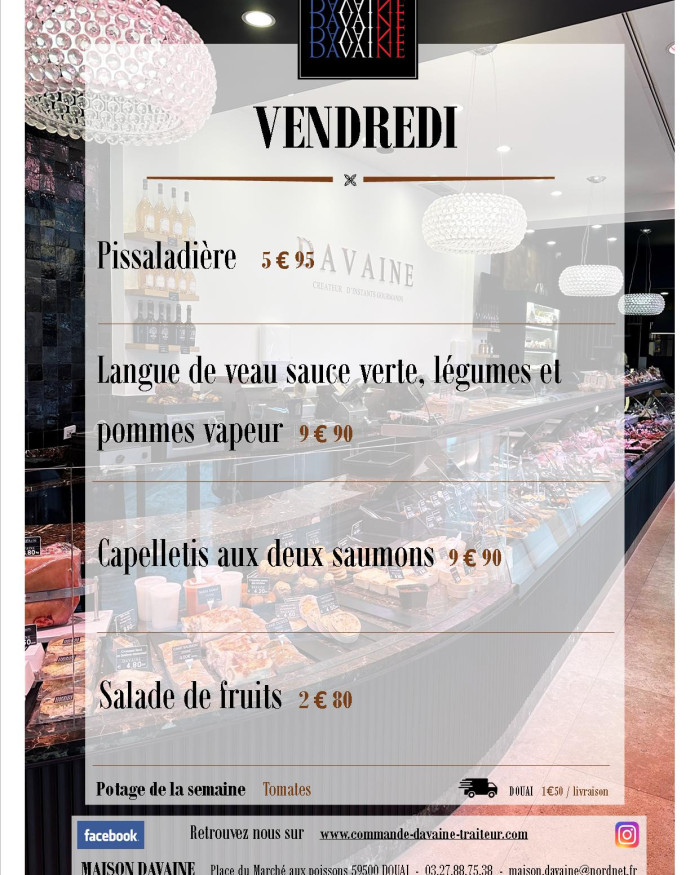  formule Plat du vendredi 9/05