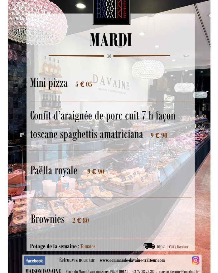  formule Plat du mardi 30/09