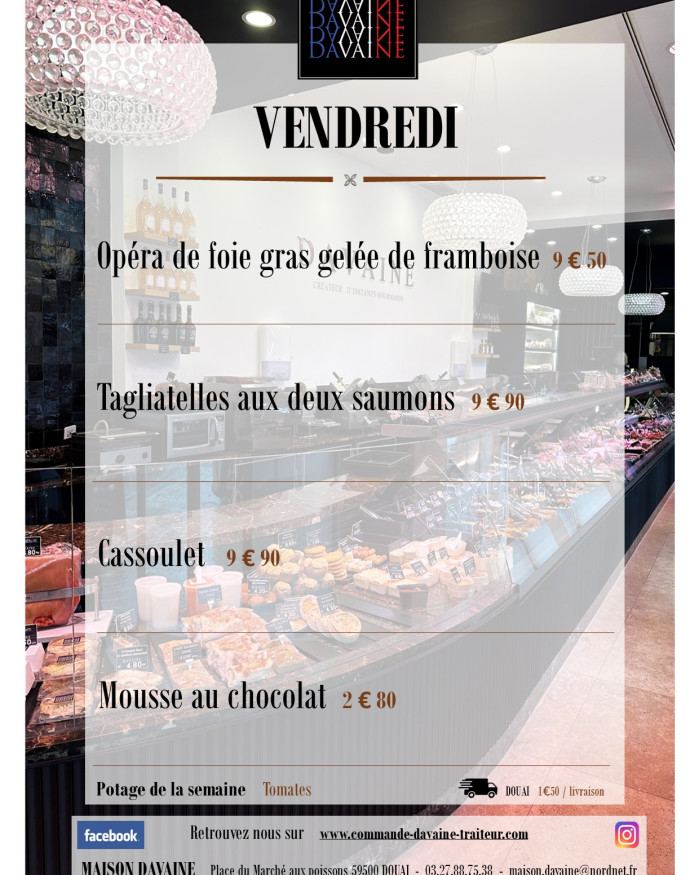  formule Plat du vendredi 3/10