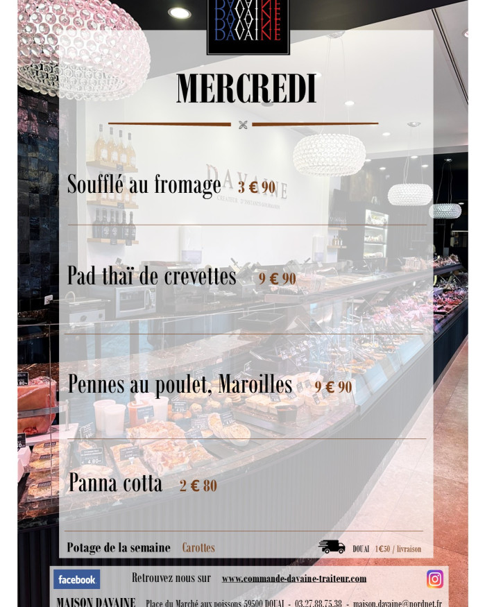 plat du mercredi 29/10