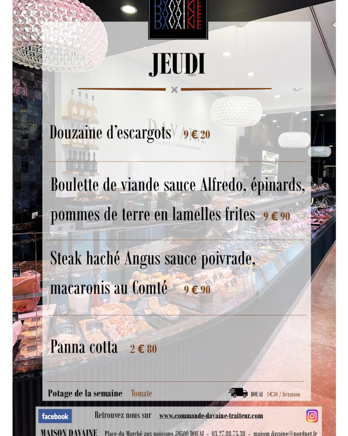  formule Plat du jeudi 20/11