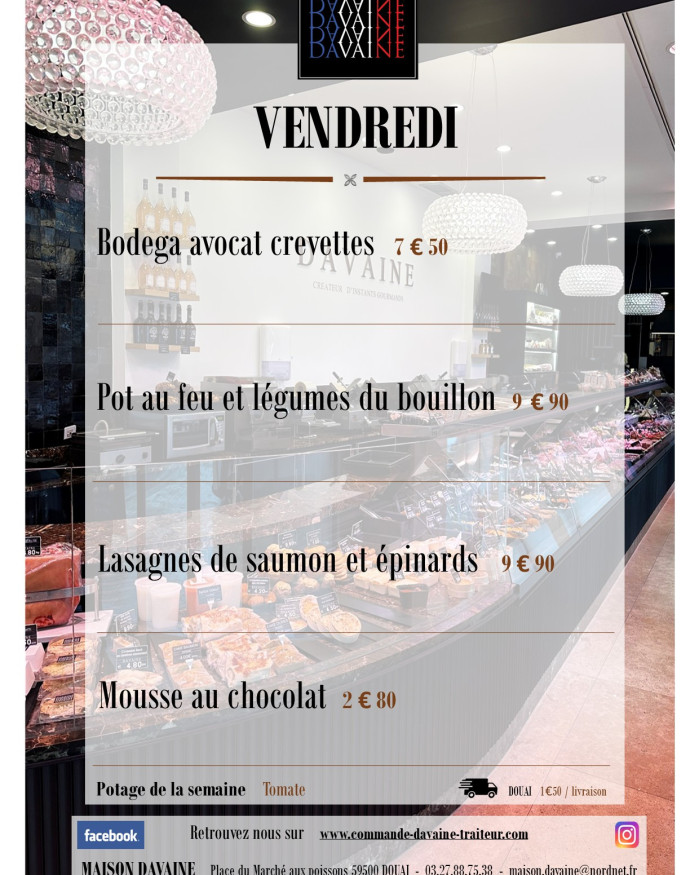 formule Plat du vendredi 9/01