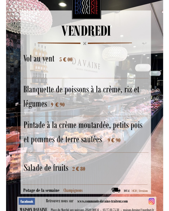 plat de vendredi 13/02
