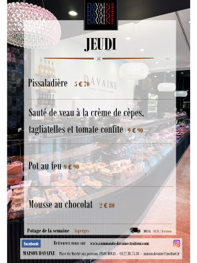  formule Plat du jeudi 5/03