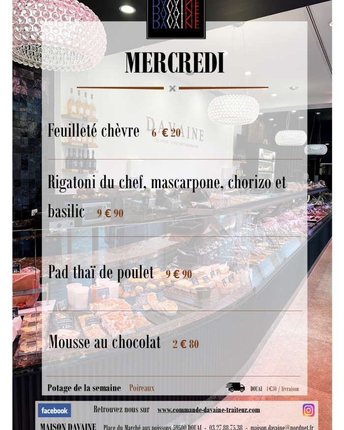  formule Plat du mercredi  20/05