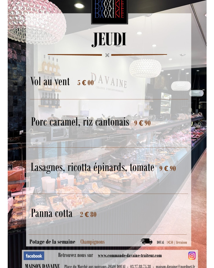  formule Plat du jeudi 11/06