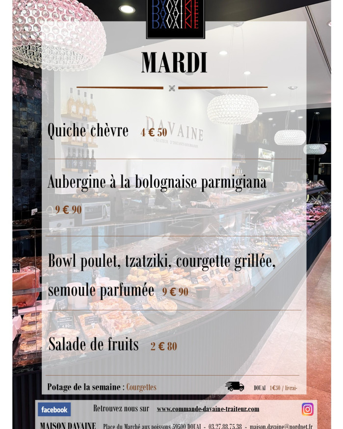  formule Plat du mardi 30/06