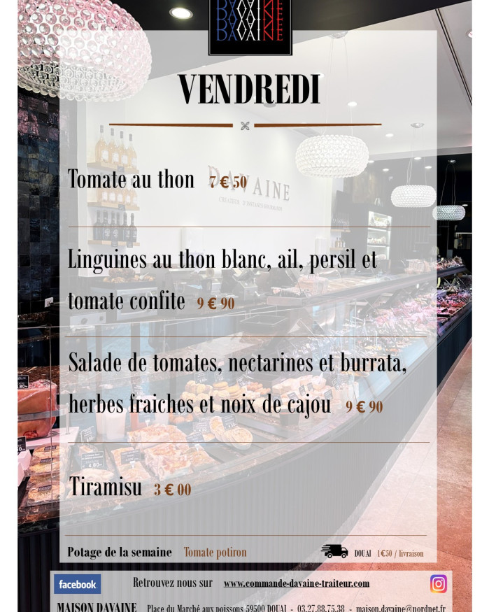  formule Plat du vendredi 10/07