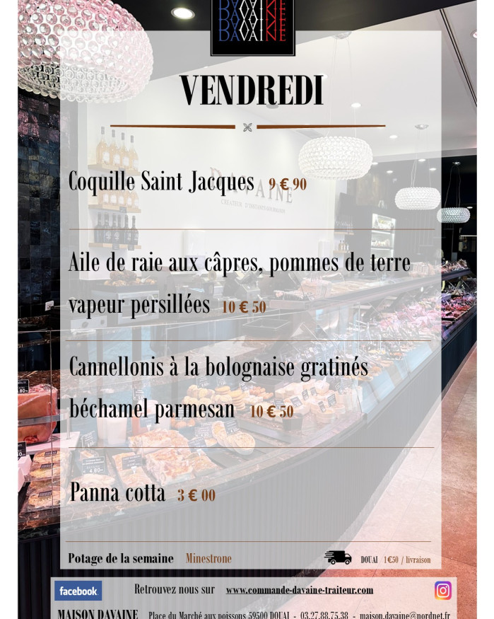  formule Plat du vendredi 11/09