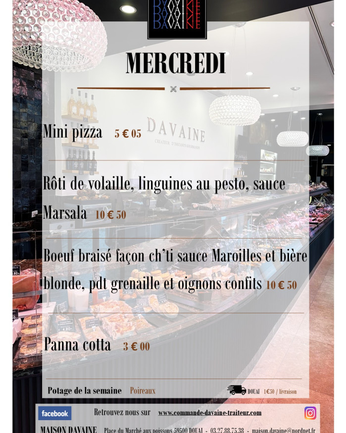  formule Plat du mercredi  16/09