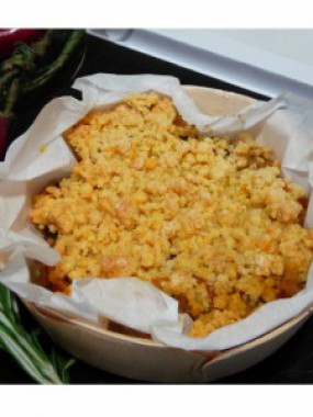 Crumble d'aubergine au fromage italien