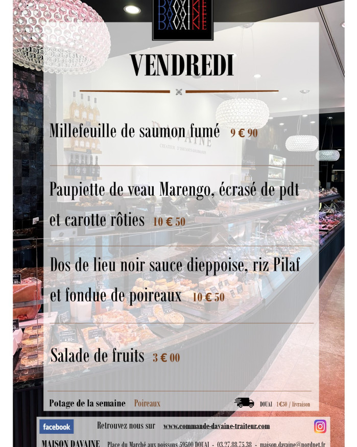  formule Plat du vendredi 18/09
