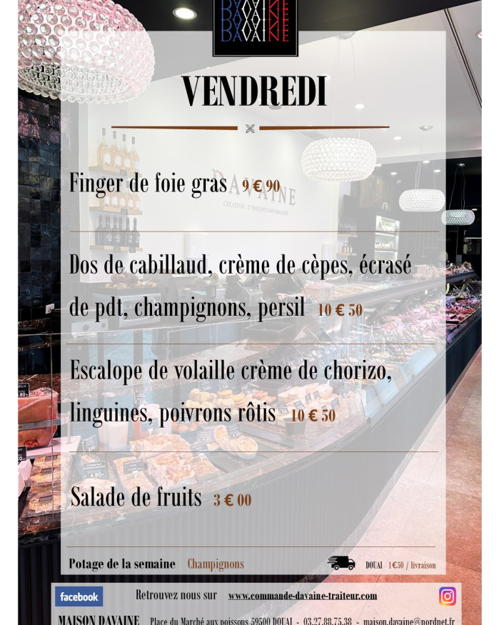  formule Plat du vendredi 25/09