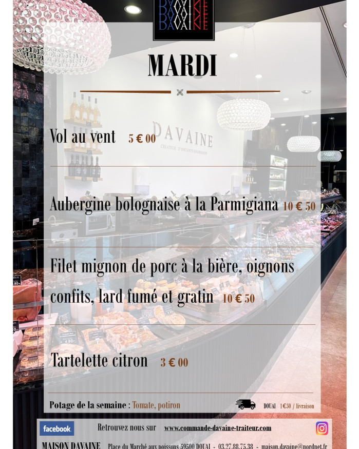  formule Plat du mardi 6/10