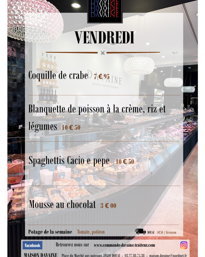 plat de vendredi 9/10