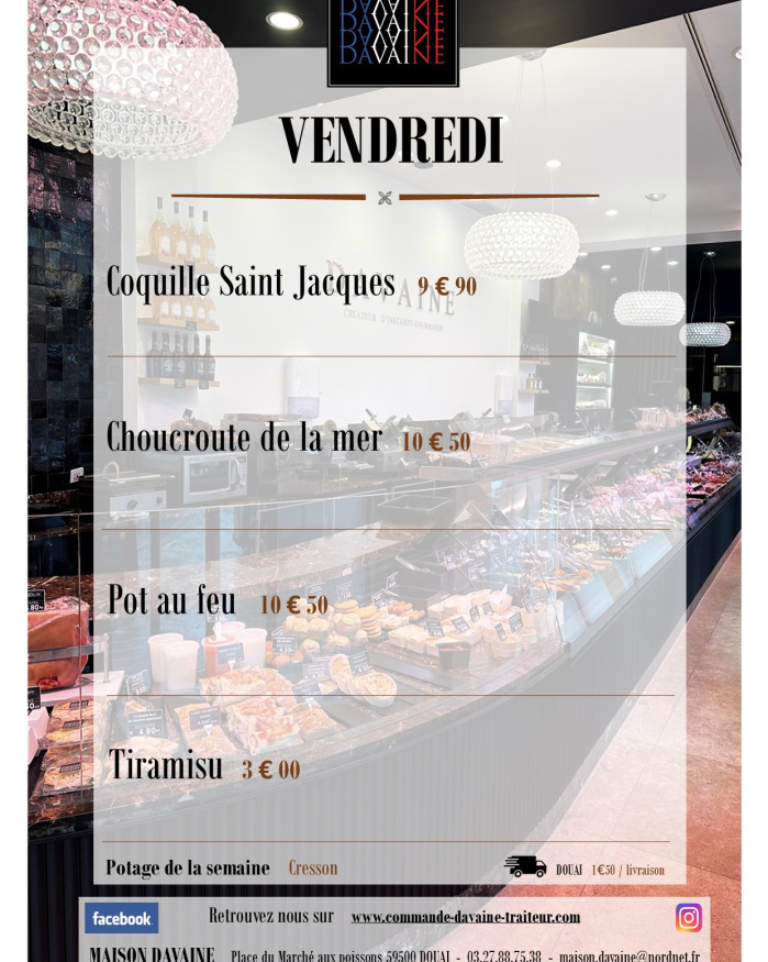  formule Plat du vendredi 16/10