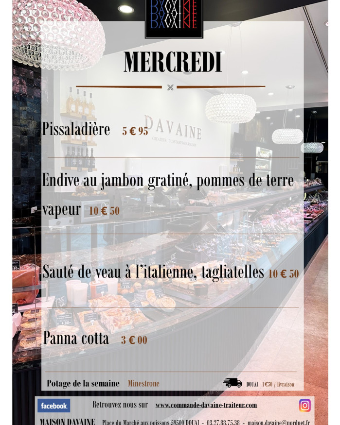  formule Plat du mercredi 21/10