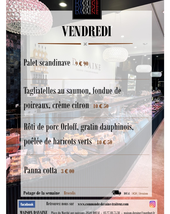  formule Plat du vendredi 30/10